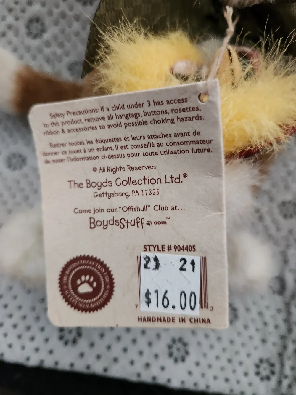 Boyds Bears Clawson Cooper Cat Rooster Plush 904405 NWT Vintage 2003 Jointed 8